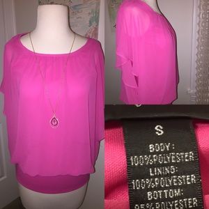 Chiffon Batwing sleeve top